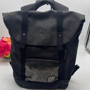 Solo Stylish Black and Gray Laptop Backpack